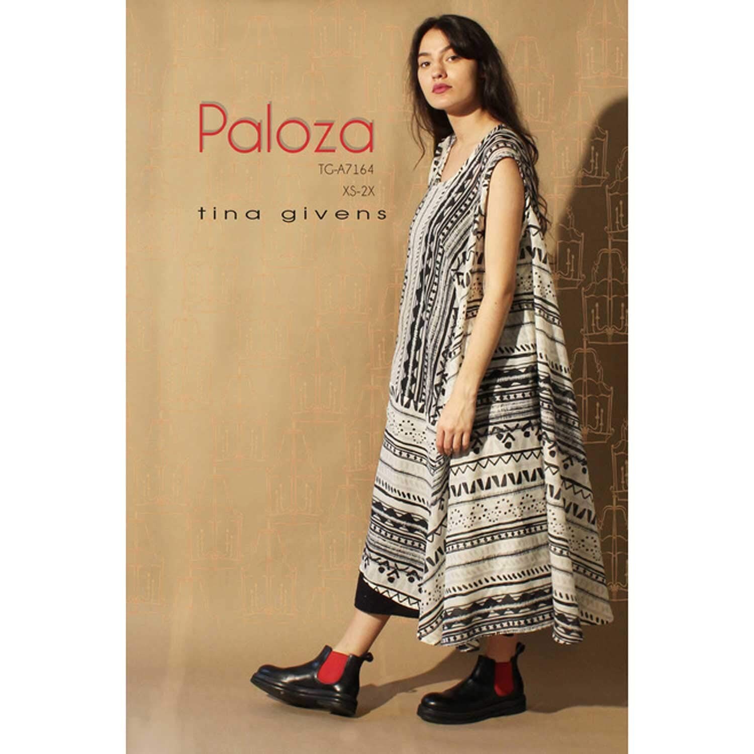 Paloza Dress Sewing Pattern by Tina Givens TG-A7164- Lagenlook Style! XS-2X