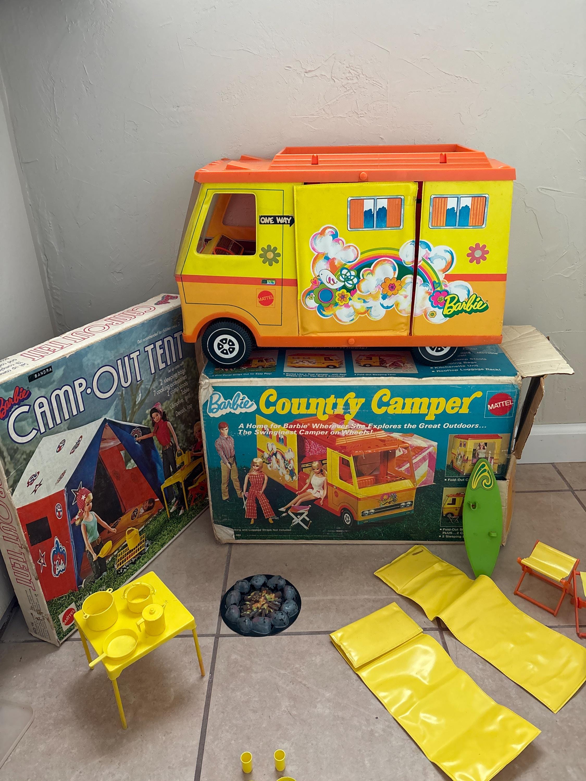 Casa rodante vintage Barbie Lot Country Camper ¡Puertas