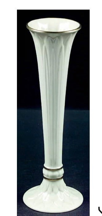 Vintage Lenox Tivoli Bud Vase 24K Gold Trim White Porcelain 9
