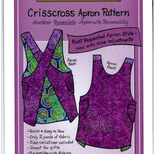 Mary's Productions Mary Mulari Crisscross Apron Pattern, Original Version- Sew Easy! No Ties! Crossback