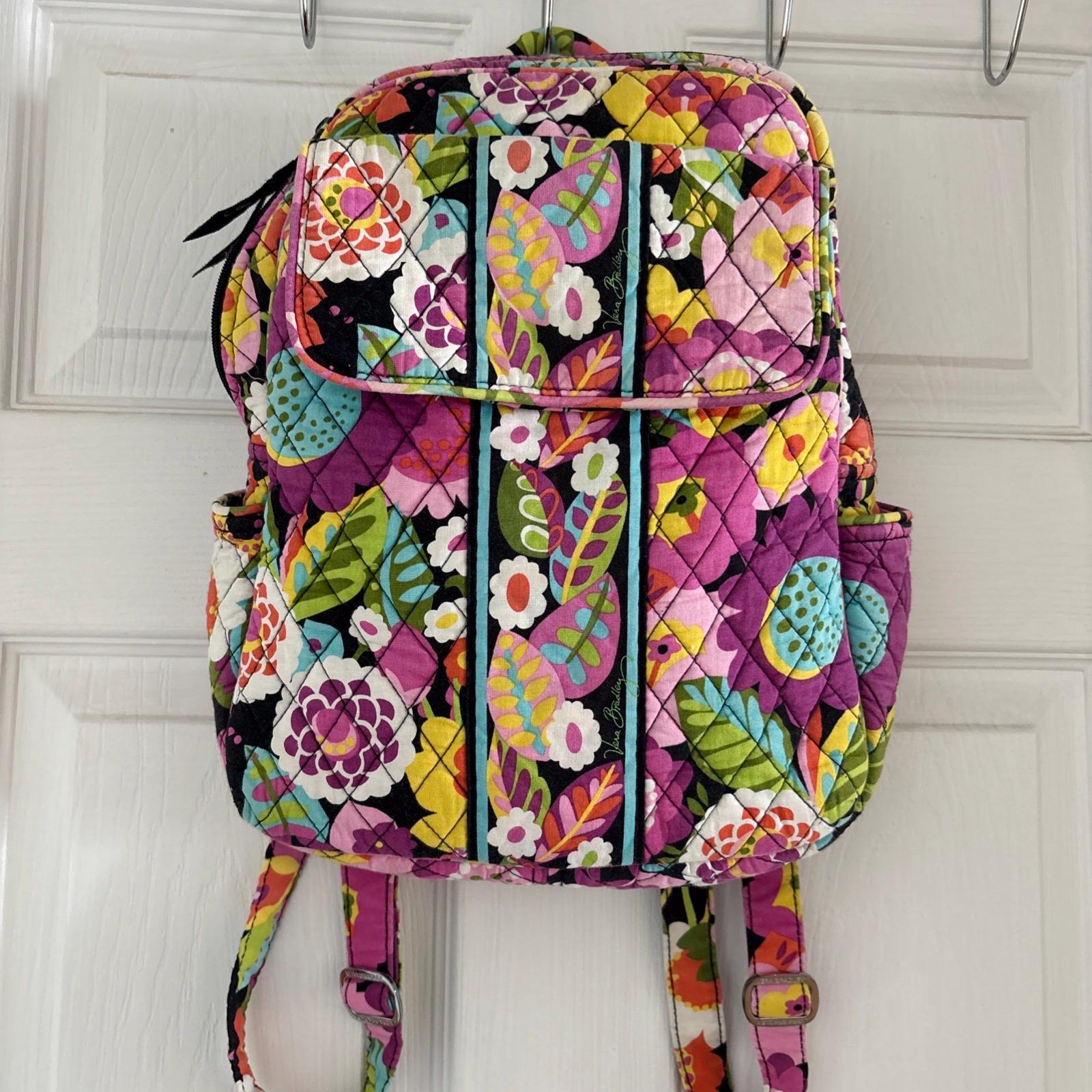⁠Vera Bradley Retired Va Va Bloom Quilted Floral Backpack  Pink Yellow Green Vera Bradley Va Va Bloom Backpack Colorful | Mercari main image 3