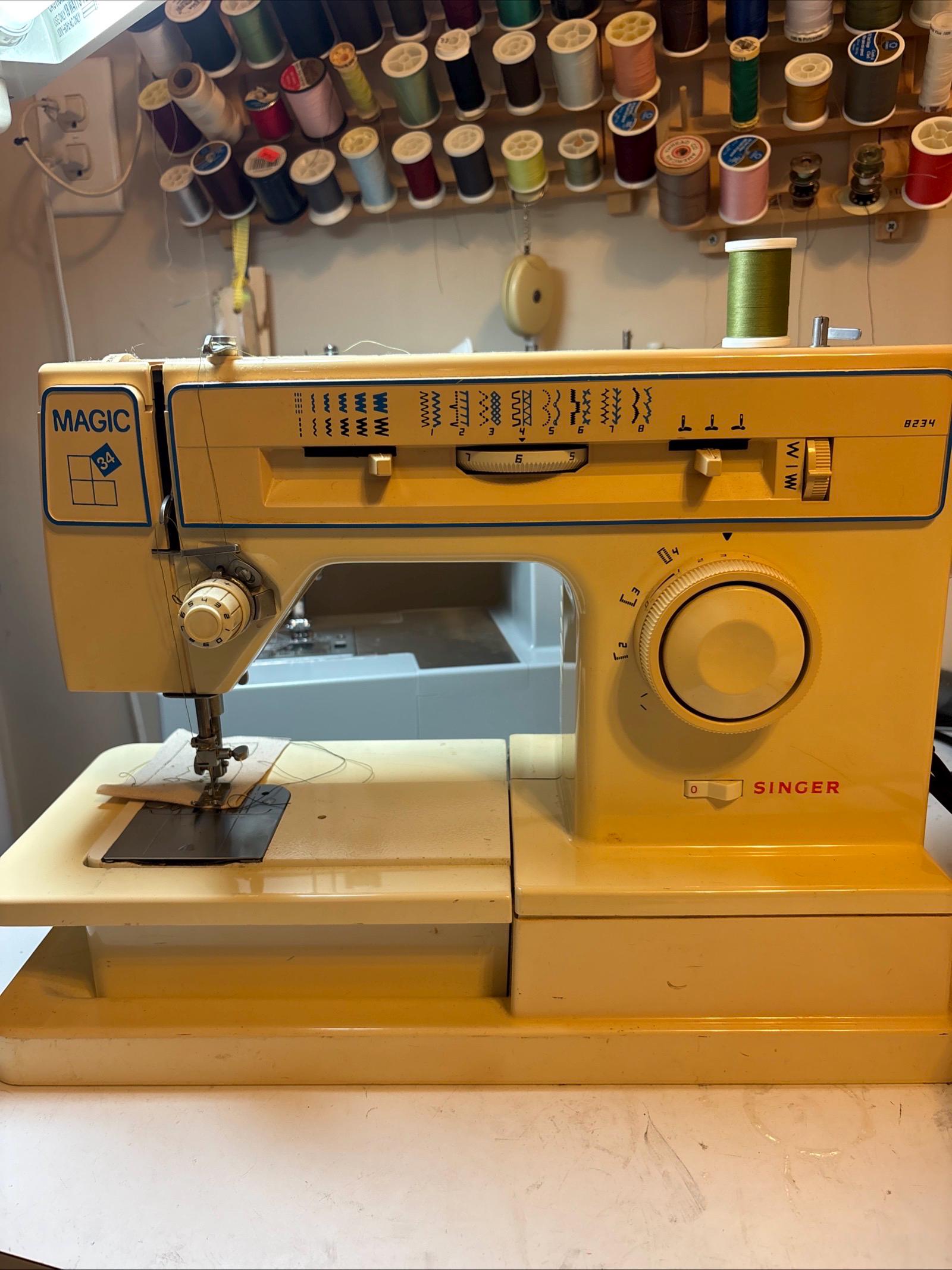 Singer Magic 34 Model 8234 Sewing Machine W Pedal, & Extras Free