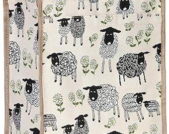 Tapestry Sheep/ Lamb Zippered Box Tote Project, Shopping, Market Bag