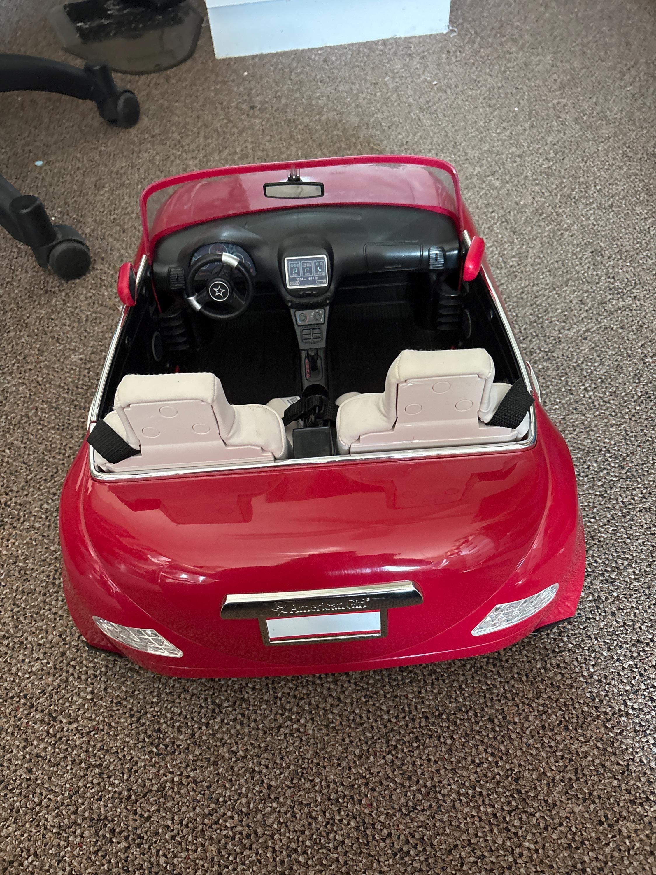 American Girl RC Red Convertible Car W/ Charger, Remote  2016 American Girl  RC Convertible Car with Cream Seats display picture 1