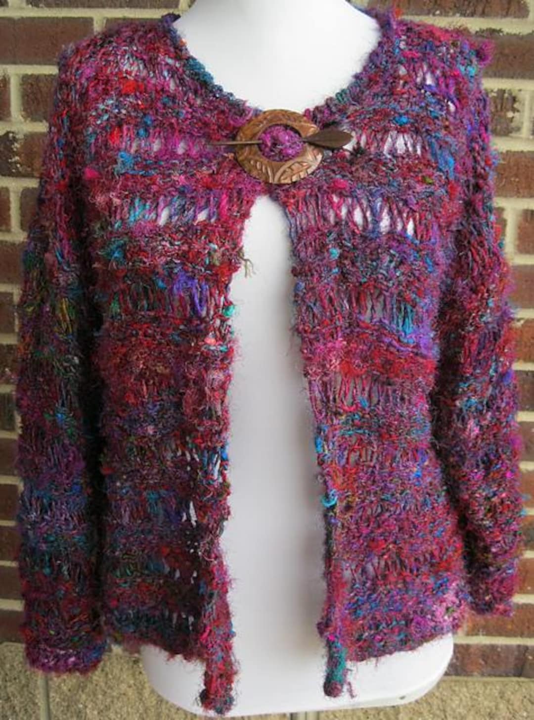 Modello di maglia per giacca in seta Sari Download digitale PDF