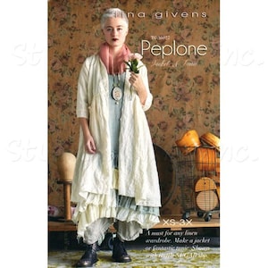 Peplone Jacket Dress Sewing Pattern by Tina Givens TG-A6027- LAGENLOOK STYLE!