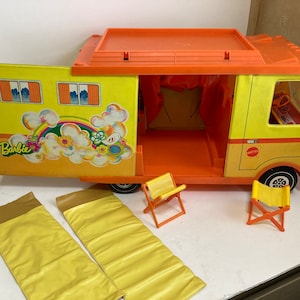 Vintage Barbie Country Camper 1970 Removable Doors for Easy Play RV Trailer Rare Tons of Extras Too Etsy