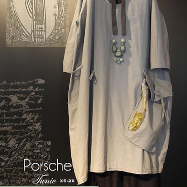 Porsche Tunic TG-A7075 Sewing Pattern by Tina Givens- Lagenlook Style! Sz. XS-2X- Fabulous Design!