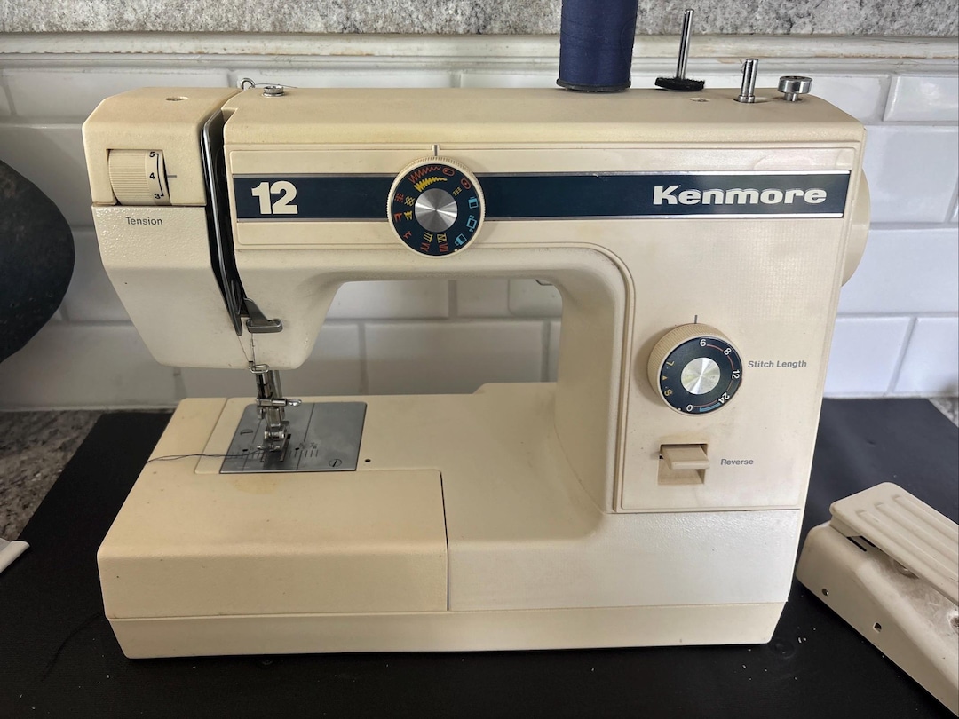 Vintage Kenmore Sewing Machine 385.1274180 W/pedal, Tested, Works, 12 ...