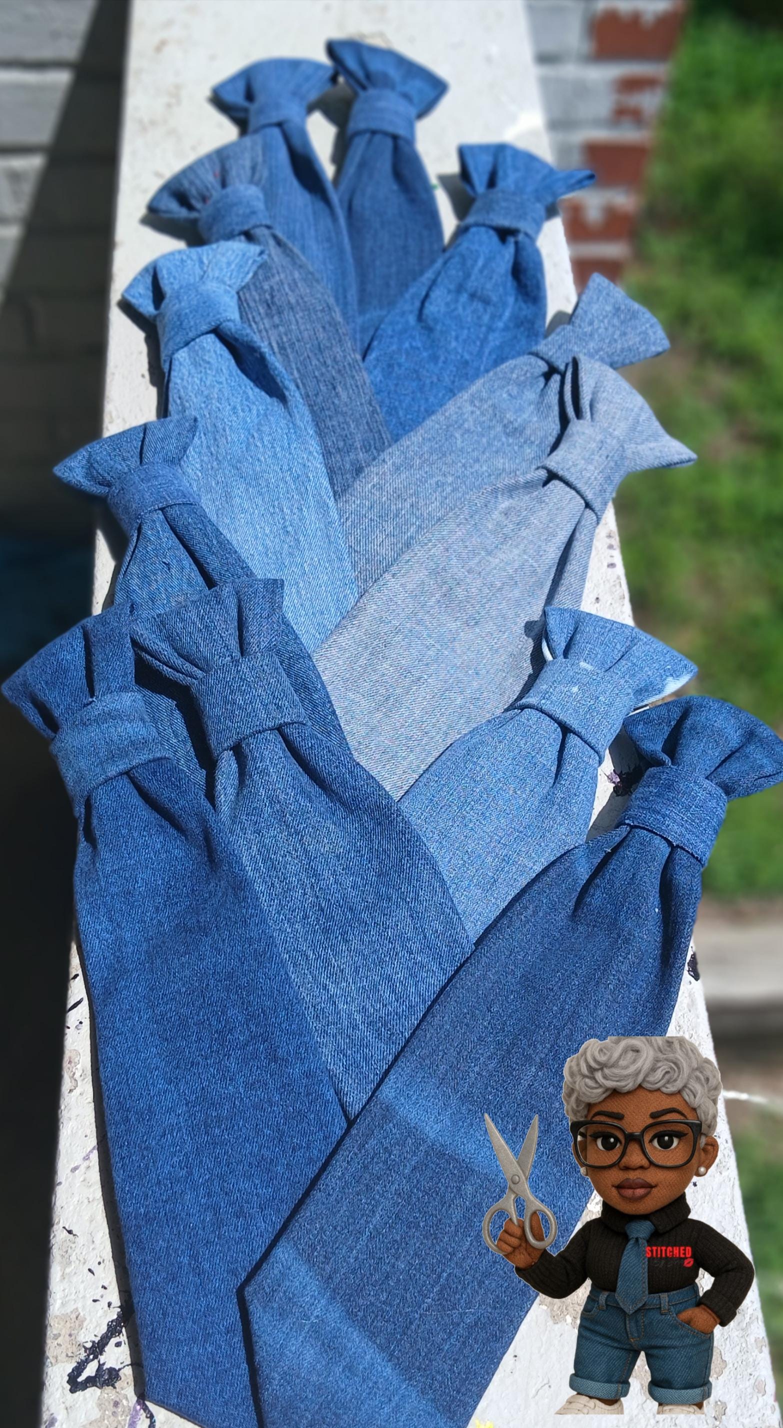 Denim Necktie Necklace - Etsy display picture 2
