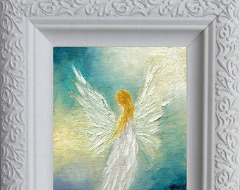 Angel Art, Angel Print Framed, Guardian Angel Print, Spiritual Gift, Angel Gift