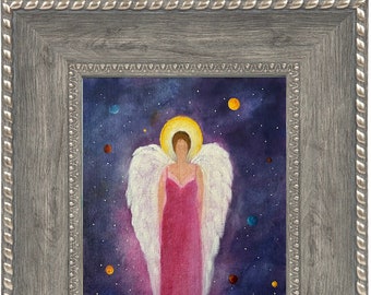 Celestial Guardian Angel Art Print, Angel Gift, Angel Painting, Spiritual Religious Gift, Home Decor, Wall Decor