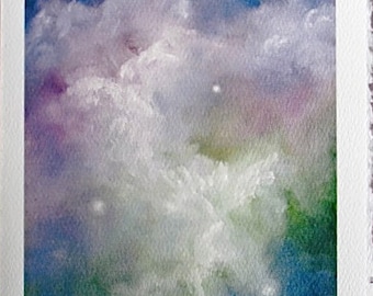 Dancing Angels Fine Art Print Greeting Card, Blank Spiritual & Religious Card, Inspirational Spiritual Gift