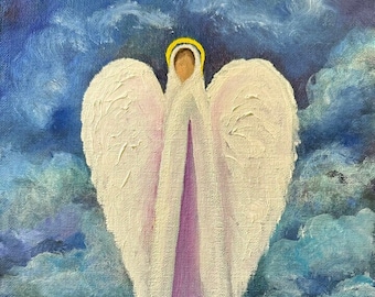 Guardian Angel Art, Angel Print Framed, Angel Painting, Spiritual Religious Gift, Wall Decor