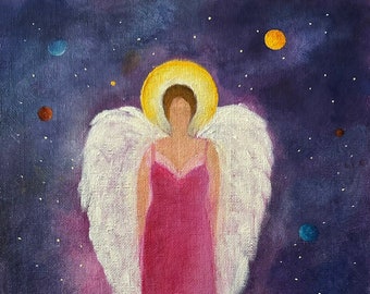 Celestial Guardian Angel Art Print, Angel Gift, Angel Poster Print, Spiritual Art, Angel, Home Decor
