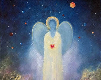 Angel Art Print Poster, Angels, Angel Art, Angel Wings, Angel Painting, Spiritual Gift, Religious Art, Home Decor