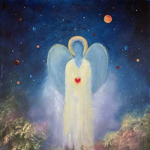 Angel Art Print Poster | Guardian Angel Print, Beautiful Angel Wings Art | Spiritual Gift & Home Decor | Religious Angel Painting
