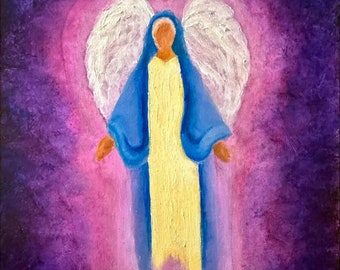 Guardian Angel Print for Children - Spiritual Gift, Angel Art, Wall Decor, Kids Room Decoration, Nursery Artwork, Blessing Gift