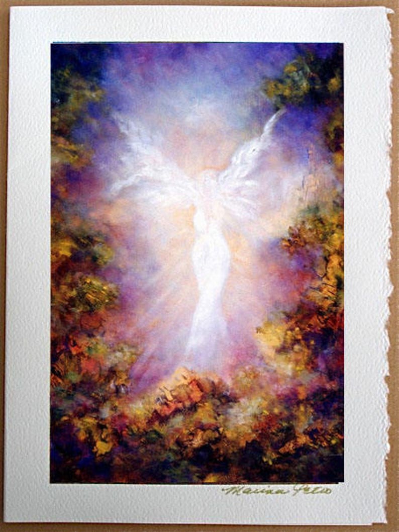 Angel Greeting Cards, 5 x 7, Blank Card, Stationery, Angel, Spiritual, Guardian Angel, Framable, Fine Art Cards, image 1