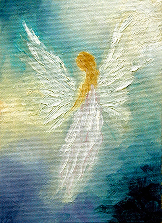 Angel Print Poster Guardian Angel Original Angel Art Wall - Etsy