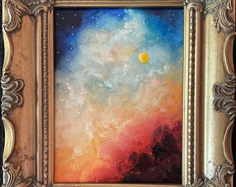 Celestial Oil Painting on Canvas, Astral Trek Space Art, Original Art,  Wall Decor, Home Decor