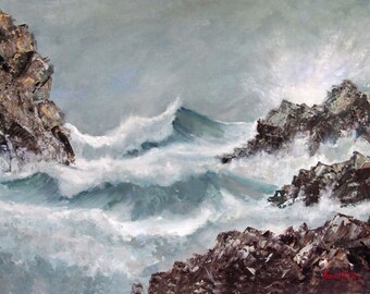 Costal Ocean Painting Print, Seascape Art Print,  fine art prints, costal decor, home decor