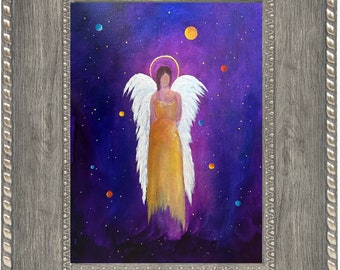 Soulmates  Angel Art Print, Angel Gift, Angel Print Framed, Spiritual Art, Home Decor, Wall Decor