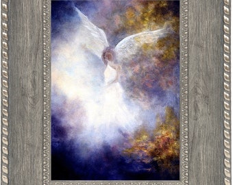 Guardian Angel Art Print Framed, Angel Print, Guardian Angel Gift,Spiritual Gift, Religious Art, Home Decor, Wall Decor