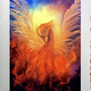 Phoenix Rising Fine Art Print Greeting Card Signed by Marina Petro