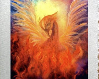 Phoenix Rising Fine Art Print Greeting Card Signed by Marina Petro
