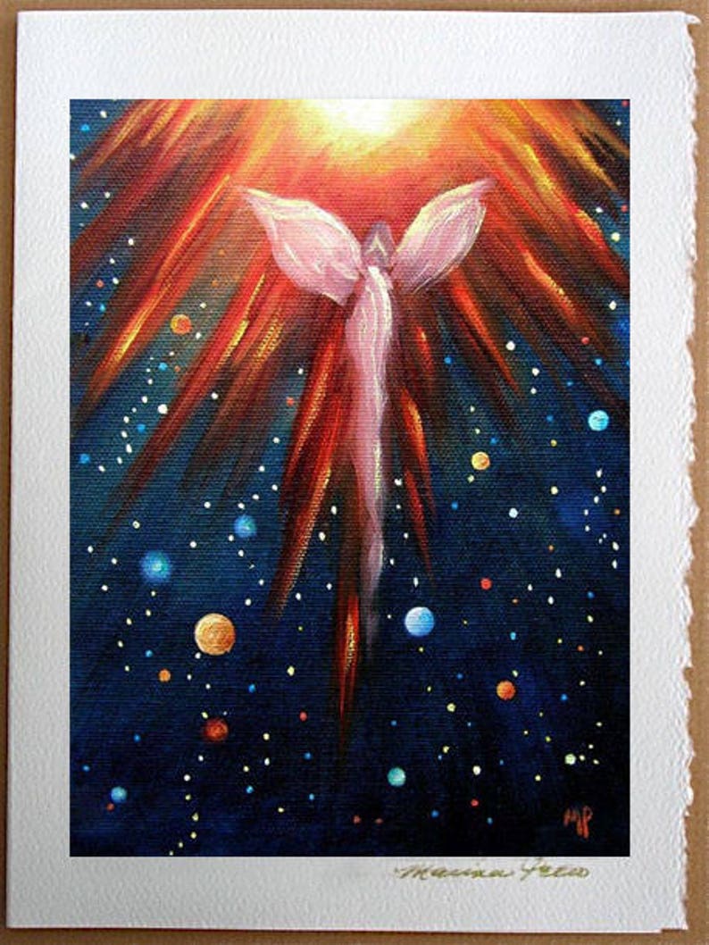 Angel Greeting Cards Blank Card Angel Print Art Card Etsy