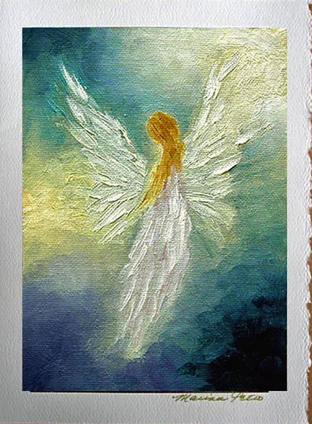 Angel Art Print Card | Spiritual Notecards, Healing Angel, Religious ...