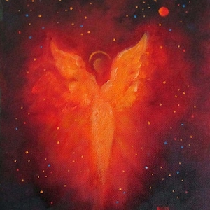 Angel Of Love Art Print, Guardian Angel Art,  Spiritual Religious Gift,  Wall Art, Home Decor