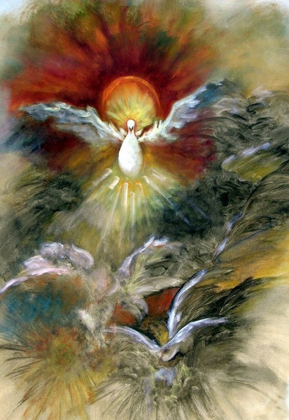 Holy Spirit Print Poster Angels Religious Art Angel Wings - Etsy