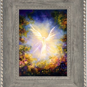 Angel Artwork Print Framed, Angel print framed, Spiritual Gift, Guardian Angel Print, Angel Wings, Religious Wall Decor,