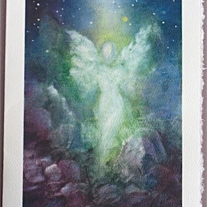 Angel Art Card Blank Card Greeting Cards, Angel, Guardian Angel Art, Angel Print,Spiritual, Greeting Cards, Fine Art Cards image 1