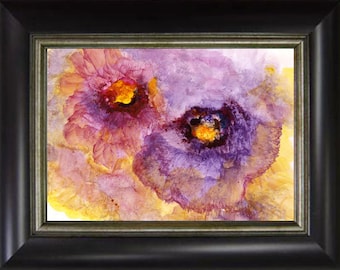 Watercolor Flower Painting Framed,  Original Floral Art, Flower Decor, Wall Art, Home Decor