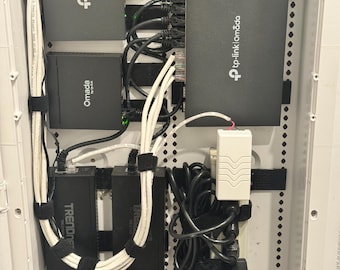Network Cabinet Kit Compatible with Legrand OnQ | 3D Printed Brackets Shelf Cable Management