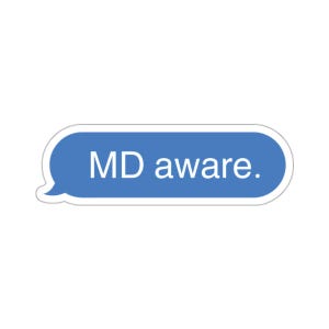 MD Aware - funny medical sticker, snarky MD doctor decal, for water bottles, laptops, decoration