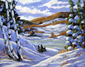 Majestic Winter Original Oil painting created by Prankearts