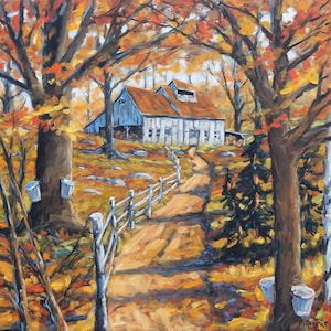 Maple Sugar Bush  Road - Grande toile à l'huile création de Prankearts