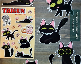 Kuroneko-sama Black Cat 90's Desert Donut Anime Vinyl Sticker