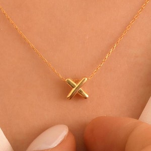 14k Solid Gold Initial Necklace: Personalized Letter Pendant