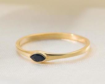 Anello con sigillo in argento sterling 10k, 14k, 18k, oro e onice nero, anello mignolo minimalista