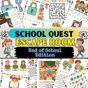 School Escape Room for Kids | Printable Game for Classrooms and Parties | Fun Educational Puzzle Kit | Indoor Adventure Game | 8+ Printable