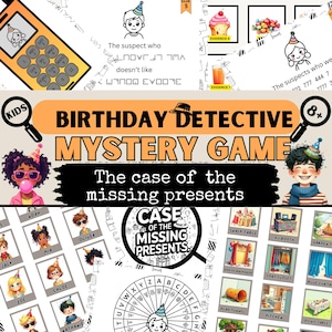 Kids Birthday Mystery Game| Detective Party Game| Murder Mystery Alternative for Kids| Secret Agent Escape Room Kit| Missing Presents Case