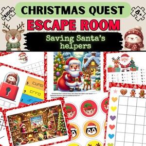 Christmas Escape Room For Kids, Escape Room Kit, Printable Party Game, Escape Room Family Game, Christmas Activity for Kids, Mystery Party