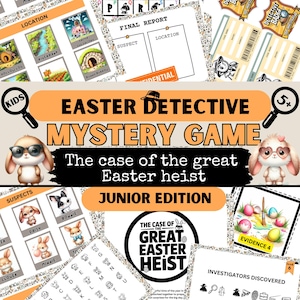 Easter Detective Mystery Game for Kids | Spring Break Escape Rooms Activity Kit | Printable Party Puzzles Ages 5+ | Junior Edition
