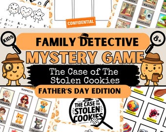 Father's Day Mystery Game for Kids | Cookie Detective Puzzle | Fun Party Activity | Cute Cookie Theme Detective Game | Family Game Night