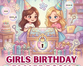 Jeu d'évasion d'anniversaire pour préados et adolescents | Jeu de salles d'évasion à imprimer pour filles |  Jeu d'activités festives pour filles | Salle d'évasion facile 10+